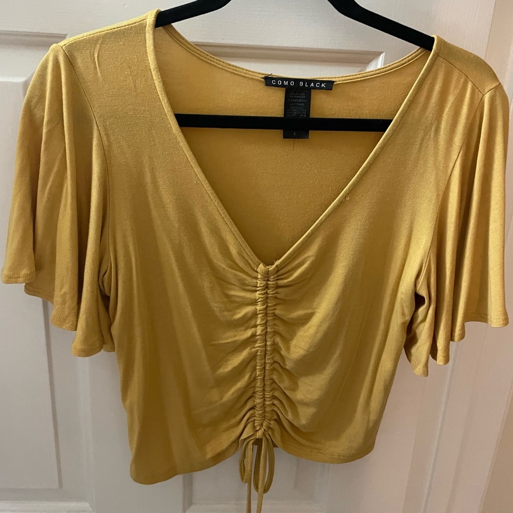 Mustard cinched top